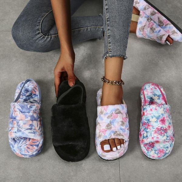 slippers fashion printed women arket furry sandals fancy floral printing faux fur sandalias mujer winter ladies ankle strap, Black
slippers fashion printed women arket furry sandals fancy floral printing faux fur sandalias mujer winter ladies ankle strap, Black