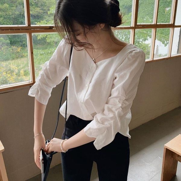 women's blouses & shirts 2021 high-quality clothing, comfortable and versatile for women, White
women's blouses & shirts 2021 high-quality clothing, comfortable and versatile for women, White