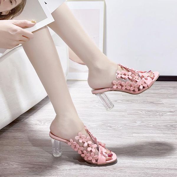 slippers 2021 fashion women transparent fish mouth flowers sweet shoes womens high heel female chunky sandals, Black
slippers 2021 fashion women transparent fish mouth flowers sweet shoes womens high heel female chunky sandals, Black