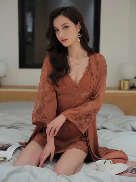 women's sleepwear robe & gown sets silk satin bathrobe lace nighdress with chest pads large size home wear dress nighty xxl, Black;red
women's sleepwear robe & gown sets silk satin bathrobe lace nighdress with chest pads large size home wear dress nighty xxl, Black;red