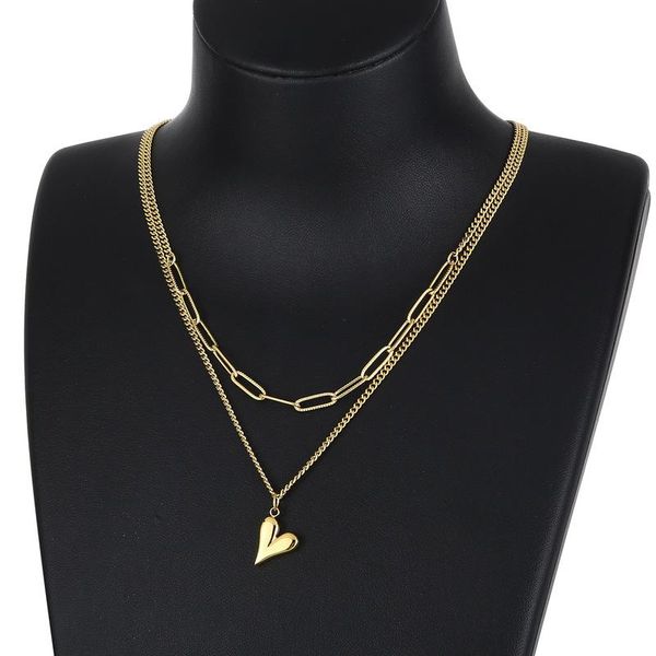 pendant necklaces stainless steel heart chain necklace fashion double-deck versatile temperament jewelry for woman nbjzcgbf, Silver
pendant necklaces stainless steel heart chain necklace fashion double-deck versatile temperament jewelry for woman nbjzcgbf, Silver