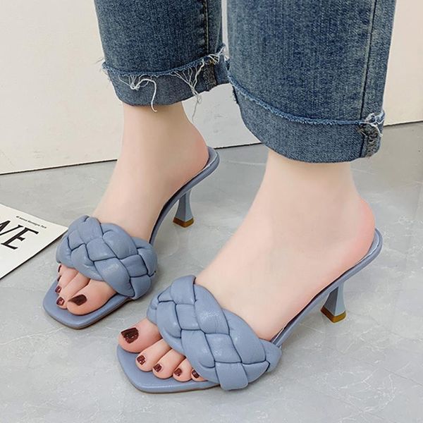 dress shoes weave designer women slipper ladies thin high heel sandal 2021 summer slip-on open toe brown outdoor slides flip flop shoe, Black
dress shoes weave designer women slipper ladies thin high heel sandal 2021 summer slip-on open toe brown outdoor slides flip flop shoe, Black