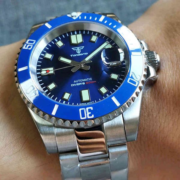 automatic dive watches brakes sterile japan nh35 blue dial 200m waterproof sapphire glass green lumen oyster bracelet, Slivery;brown
automatic dive watches brakes sterile japan nh35 blue dial 200m waterproof sapphire glass green lumen oyster bracelet, Slivery;brown