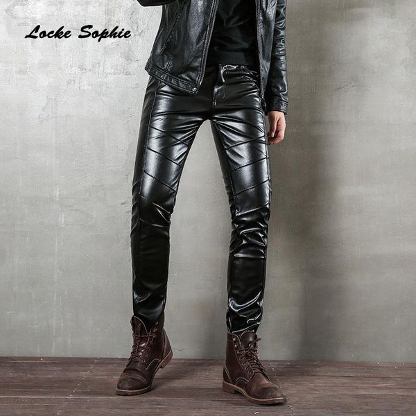 men's pants 1pcs plus size leather trousers 2021 autumn faux fur pu splicing stripe black men skinny pencil
men's pants 1pcs plus size leather trousers 2021 autumn faux fur pu splicing stripe black men skinny pencil