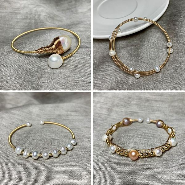 bangle vintage women handmade woven natural freshwater pearls bracelet open cuff adjustable simple design fine jewelry gift, Black
bangle vintage women handmade woven natural freshwater pearls bracelet open cuff adjustable simple design fine jewelry gift, Black