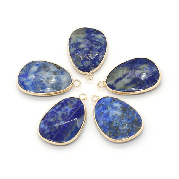 charms 2pcs 23x34mm natural stone lapis lazuli faceted drop shape pendant for jewelry making diy necklace earrings accessories ms gift, Bronze;silver
charms 2pcs 23x34mm natural stone lapis lazuli faceted drop shape pendant for jewelry making diy necklace earrings accessories ms gift, Bronze;silver