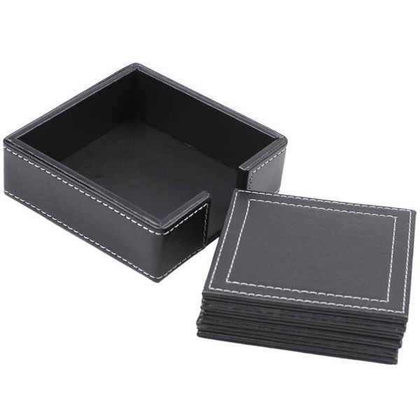 table runner black pu leather drink coasters set of 6 glass mug cup mats pats placemats
table runner black pu leather drink coasters set of 6 glass mug cup mats pats placemats