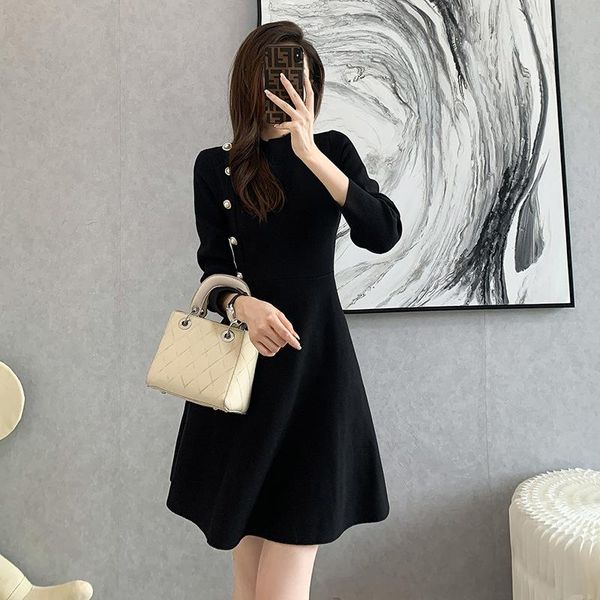 casual dresses black knitted sweater dress women clothing high waist autumn winter fashion half turtleneck a line vestidos, Black;gray
casual dresses black knitted sweater dress women clothing high waist autumn winter fashion half turtleneck a line vestidos, Black;gray