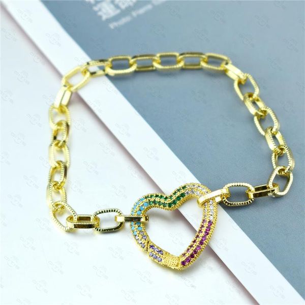 link, chain fashion love heart bracelets rainbow/with cubic zircon design copper women bangle for christmas party gift 1pc, Black
link, chain fashion love heart bracelets rainbow/with cubic zircon design copper women bangle for christmas party gift 1pc, Black