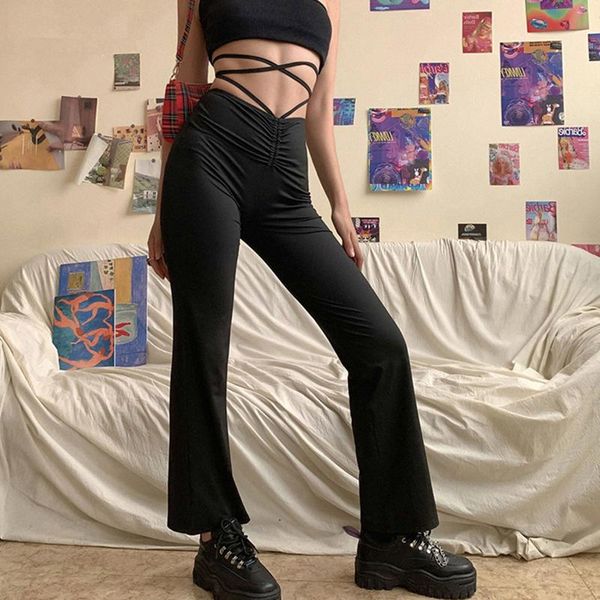 fashion women's solid colors high waist street style leisure casual bandage straight pants trousers pantalones mujer#35 & capris, Black;white
fashion women's solid colors high waist street style leisure casual bandage straight pants trousers pantalones mujer#35 & capris, Black;white