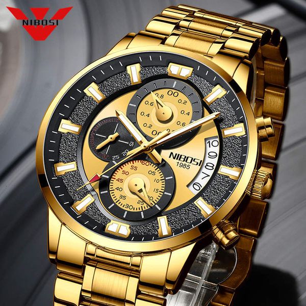 watches mens brand luxury nibosi gold sport waterproof quartz chronograph date male clock relogios masculino, Slivery;brown
watches mens brand luxury nibosi gold sport waterproof quartz chronograph date male clock relogios masculino, Slivery;brown