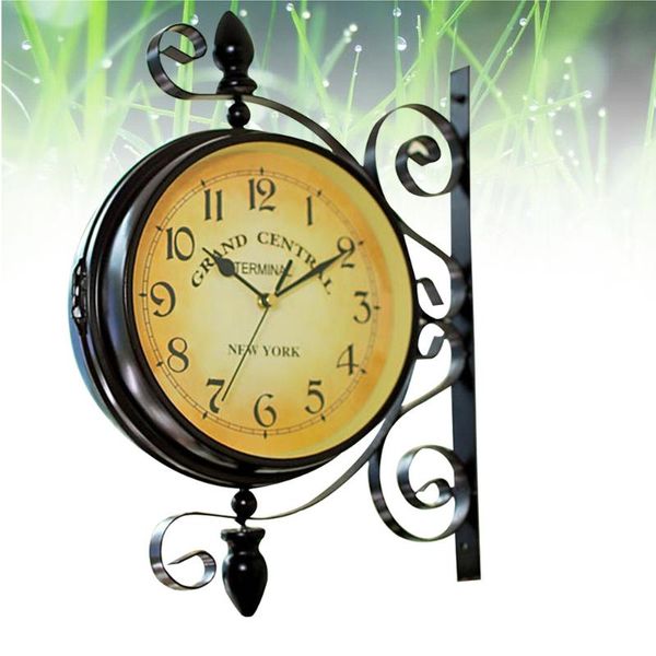 vintage double sided wall clock iron silent quiet grand central station art decorative faced clocks
vintage double sided wall clock iron silent quiet grand central station art decorative faced clocks