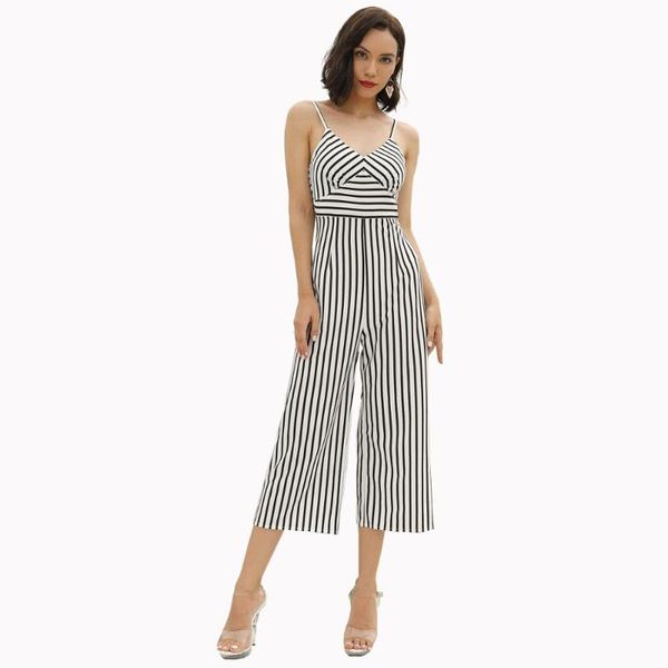 women's jumpsuits & rompers summer sling jumpsuit fashion casual trousers striped slim high waist loose, Black;white
women's jumpsuits & rompers summer sling jumpsuit fashion casual trousers striped slim high waist loose, Black;white