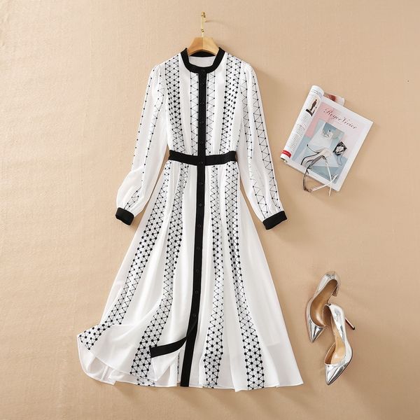 casual dresses european and american women's clothing spring the long sleeved printed single breasted white dress gaaq, Black;gray
casual dresses european and american women's clothing spring the long sleeved printed single breasted white dress gaaq, Black;gray