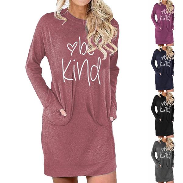 woman dress autumn and winter style be kind letters loose printing mid-length pocket all-match socks casual dresses, Black;gray
woman dress autumn and winter style be kind letters loose printing mid-length pocket all-match socks casual dresses, Black;gray