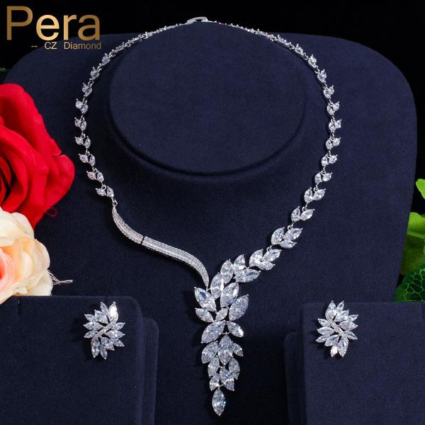 earrings & necklace pera elegant women engagement wedding party jewelry big marquise shape cubic zirconia drop set for brides j016, Silver
earrings & necklace pera elegant women engagement wedding party jewelry big marquise shape cubic zirconia drop set for brides j016, Silver