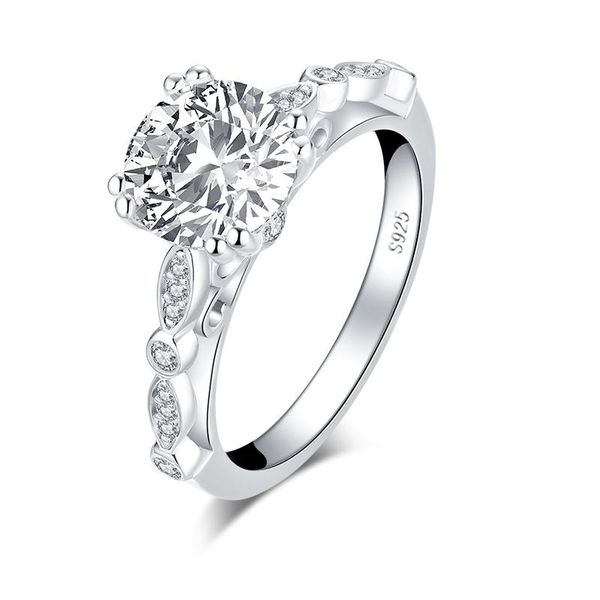 cluster rings 925 silver engagement ring classic four prong round 2 synthetic diamond women's wedding gift, Golden;silver
cluster rings 925 silver engagement ring classic four prong round 2 synthetic diamond women's wedding gift, Golden;silver