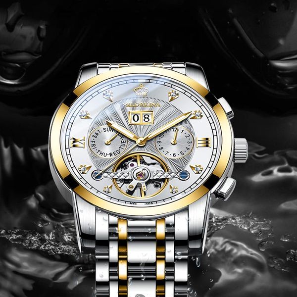 wristwatches orkina automatic mechanical watch for men date week display tourbillon wristwatch male casual steel belt fashion erkek kol saat, Slivery;brown
wristwatches orkina automatic mechanical watch for men date week display tourbillon wristwatch male casual steel belt fashion erkek kol saat, Slivery;brown