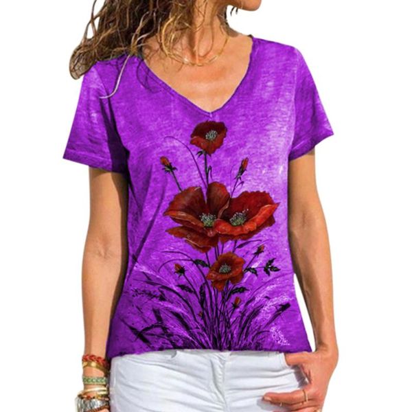 women's t-shirt floral print v neck t shirt 2021 summer plus size women casual short sleeve tees ladies fashion graphic tee shirts d30, White
women's t-shirt floral print v neck t shirt 2021 summer plus size women casual short sleeve tees ladies fashion graphic tee shirts d30, White