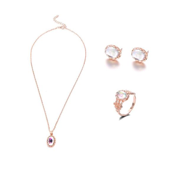 european and american fashion dazzling gem trend jewelry necklace earrings ring set chains, Silver
european and american fashion dazzling gem trend jewelry necklace earrings ring set chains, Silver