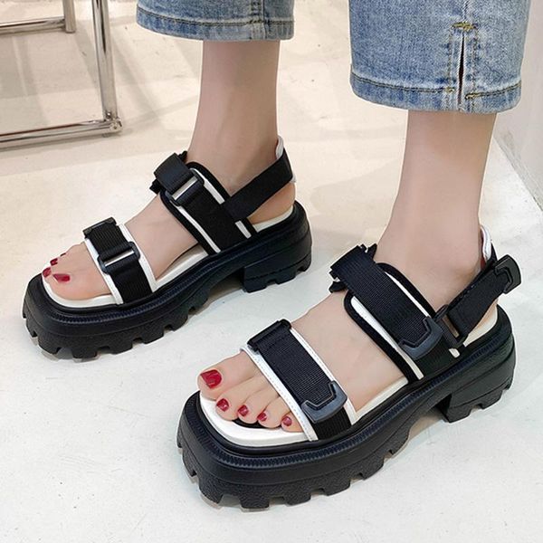 sandals women's platform summer fashion mix color square toe thick bottom shoes woman non slip chunky sandalias female, Black
sandals women's platform summer fashion mix color square toe thick bottom shoes woman non slip chunky sandalias female, Black