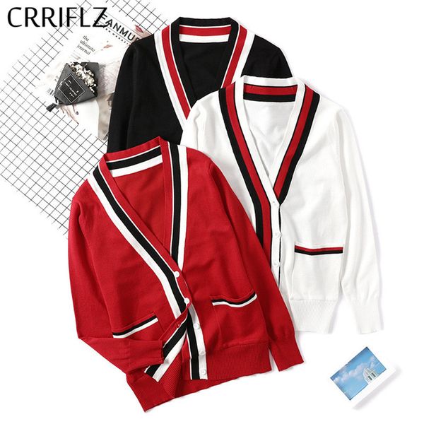 sweater jacket women autumn style v-neck long-sleeved korean college knit striped contrast cardigan 210520, White
sweater jacket women autumn style v-neck long-sleeved korean college knit striped contrast cardigan 210520, White