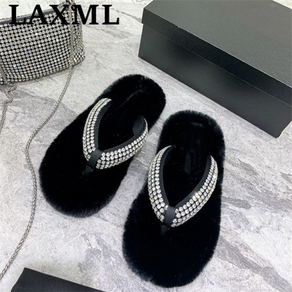 classic fashion rhinestone fluffy warm slippers ladies outer wear 2021 brand new flat flip casual shoes comfortable women shoes y1120, Black
classic fashion rhinestone fluffy warm slippers ladies outer wear 2021 brand new flat flip casual shoes comfortable women shoes y1120, Black