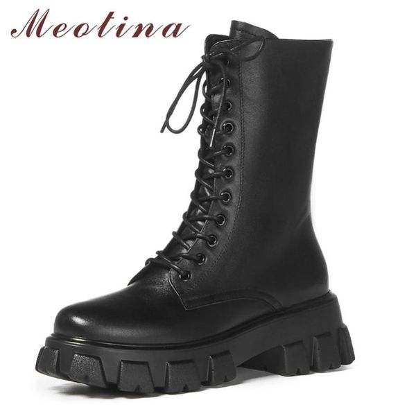 boots meotina women motorcycle shoes real leather platform high heel mid-calf lace up zip thick heels lady white, Black
boots meotina women motorcycle shoes real leather platform high heel mid-calf lace up zip thick heels lady white, Black