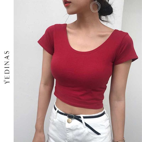 yedinas summer crop women solid slim t shirt deep u-neck short sleeve cotton korean style t-shirts harajuku e girl 210527, White
yedinas summer crop women solid slim t shirt deep u-neck short sleeve cotton korean style t-shirts harajuku e girl 210527, White