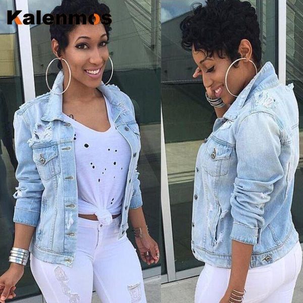 women's jackets kalenmos women denim loose coat 2021 boyfriend spring autumn jeans ripped hole casacos slim jacket streetwear plus size, Black;brown
women's jackets kalenmos women denim loose coat 2021 boyfriend spring autumn jeans ripped hole casacos slim jacket streetwear plus size, Black;brown