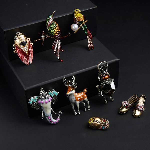 vintage enamel elephant sika deer beetle bird brooches for women insect animal brooch pins crystal clothes jewelry giftsdio chan contact, Gray
vintage enamel elephant sika deer beetle bird brooches for women insect animal brooch pins crystal clothes jewelry giftsdio chan contact, Gray