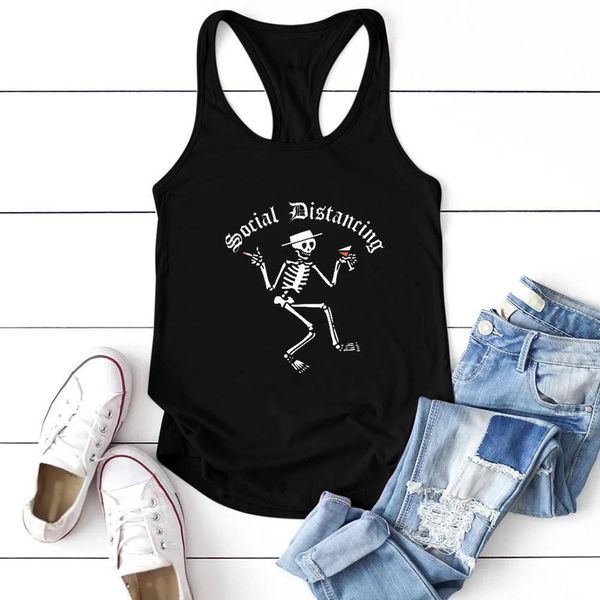 womens tank fashion social distancing skeleton printed tanks women summer sleeveless female loose o neck ropa de, White
womens tank fashion social distancing skeleton printed tanks women summer sleeveless female loose o neck ropa de, White