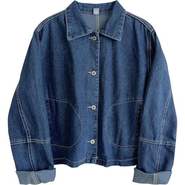 women's jackets pure color cardigan long sleeve denim short jacket all-match fall 2021 temperament fashion women, Black;brown
women's jackets pure color cardigan long sleeve denim short jacket all-match fall 2021 temperament fashion women, Black;brown