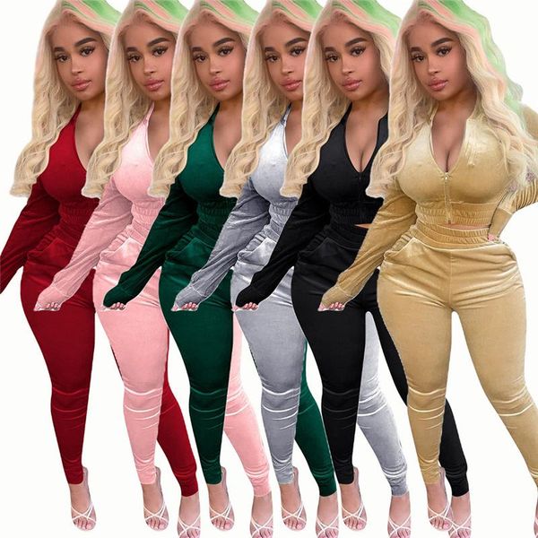 women's two piece pants streetwear fashion long sleeved zipper and straight leg sets velvet slim sweat suits wholesale drop, White
women's two piece pants streetwear fashion long sleeved zipper and straight leg sets velvet slim sweat suits wholesale drop, White