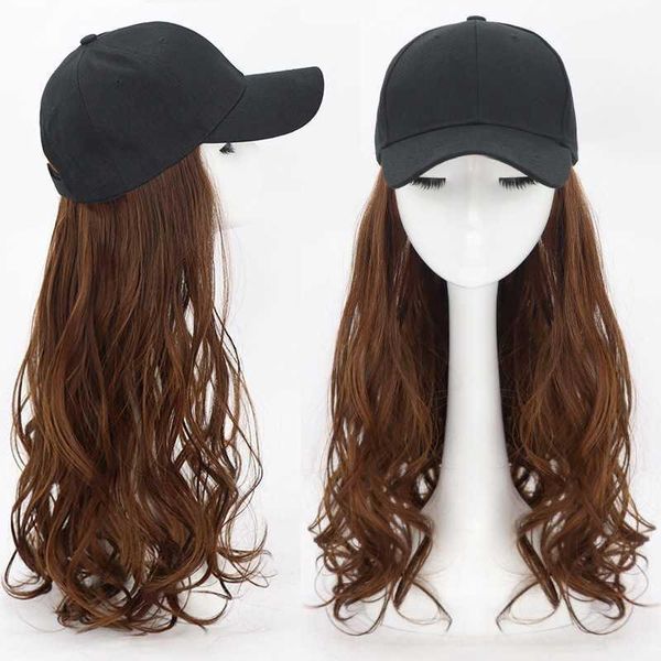 26inch 13x4 lace front net red integrated hat wig duck tongue fashion big wave four-color baseball cap, Black
26inch 13x4 lace front net red integrated hat wig duck tongue fashion big wave four-color baseball cap, Black
