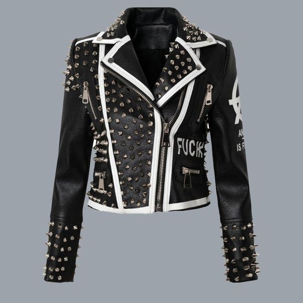 women's jackets 2021 punk pu jacket women chic faux leather winter autumn fashion motorcycle coat black printed coats outerwear, Black;brown
women's jackets 2021 punk pu jacket women chic faux leather winter autumn fashion motorcycle coat black printed coats outerwear, Black;brown