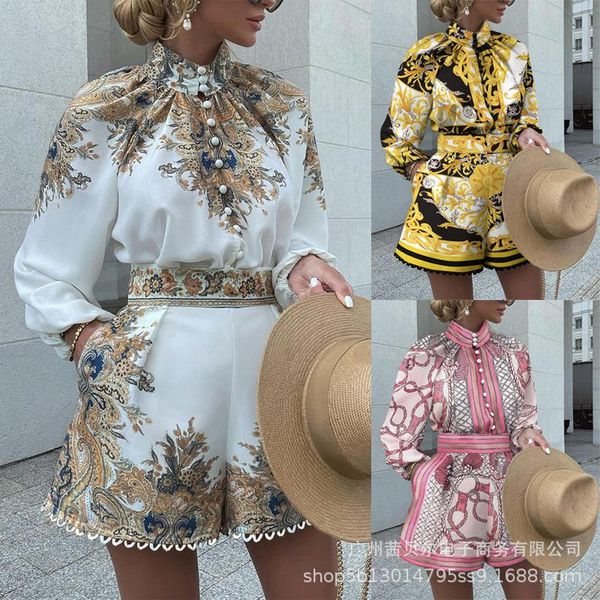 women's tracksuits sets women spring autumn fashion print short suits vintage elegant office casual loose long sleeve female mujer de, Gray
women's tracksuits sets women spring autumn fashion print short suits vintage elegant office casual loose long sleeve female mujer de, Gray