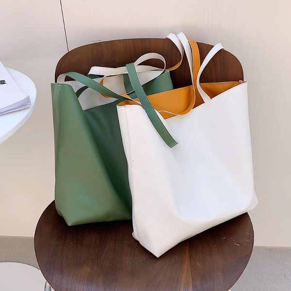 evening bags fashion women pure color pu leather shoulder shopping tote bag casual ladies double-sided large capacity handbags
evening bags fashion women pure color pu leather shoulder shopping tote bag casual ladies double-sided large capacity handbags