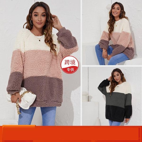 women's sweaters 2021 autumn and winter casual loose-fit contrast color thick plush europe america hoodie long-sleeve warm, White;black
women's sweaters 2021 autumn and winter casual loose-fit contrast color thick plush europe america hoodie long-sleeve warm, White;black