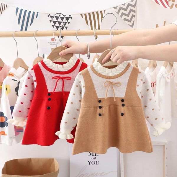 girl's dresses 2021 autumn winter girls princess dress kids children baby infants knitted dot polka long sleeve knitwear vestido s12939, Red;yellow
girl's dresses 2021 autumn winter girls princess dress kids children baby infants knitted dot polka long sleeve knitwear vestido s12939, Red;yellow
