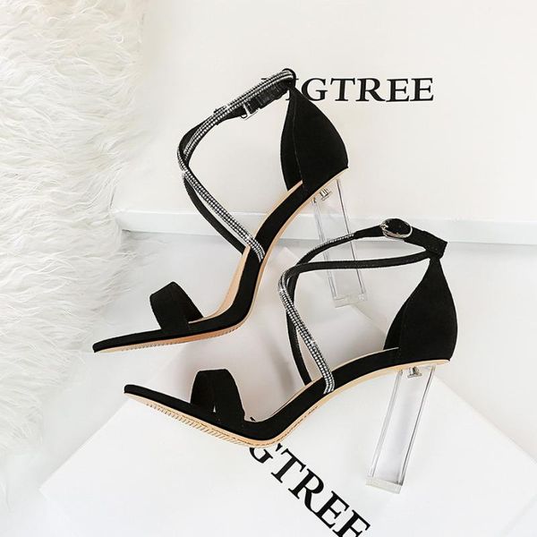 sandals bigtree summer women crystal 9.5cm high heels mules clear block transparent open toe large size prom shoes, Black
sandals bigtree summer women crystal 9.5cm high heels mules clear block transparent open toe large size prom shoes, Black