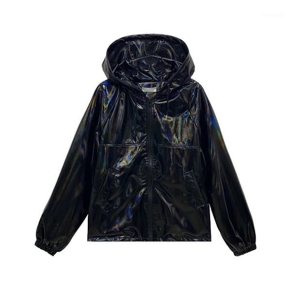 women's jackets 2021 spring autumn loose black shiny windbreaker waterproof jacket arrivals hooded trendy lady glossy tide clothing, Black;brown
women's jackets 2021 spring autumn loose black shiny windbreaker waterproof jacket arrivals hooded trendy lady glossy tide clothing, Black;brown