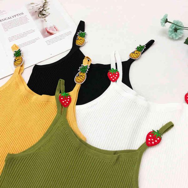 women's tanks & camis summer women fashion slim knitting camisole girl's sweet embroidery fruit knit tank for female ykkf, White
women's tanks & camis summer women fashion slim knitting camisole girl's sweet embroidery fruit knit tank for female ykkf, White