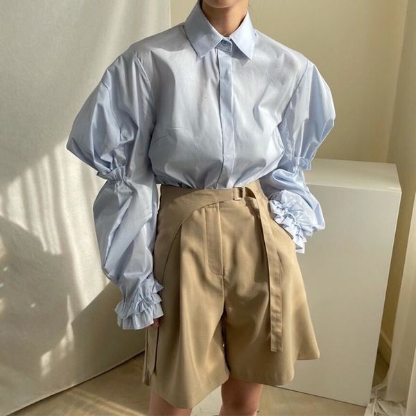 summer temperament lapel loose pleated puff sleeve shirt + high waist tie straight five-point casual pants women 2f0641 210510, White
summer temperament lapel loose pleated puff sleeve shirt + high waist tie straight five-point casual pants women 2f0641 210510, White