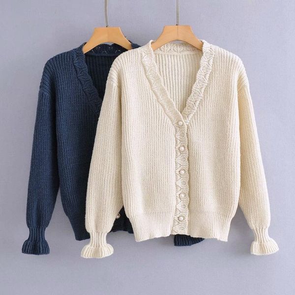 women's knits & tees japanese sweet solid knitted jacquard cardigan fashion pearl button flare long sleeve sweaters women fall 2021 kni, White
women's knits & tees japanese sweet solid knitted jacquard cardigan fashion pearl button flare long sleeve sweaters women fall 2021 kni, White