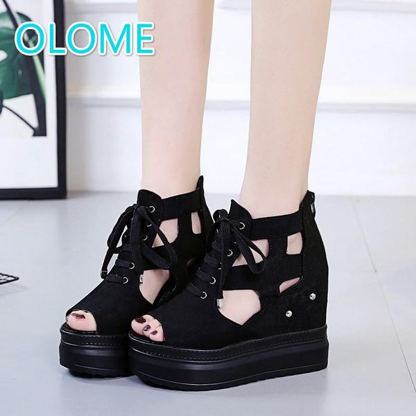style high slope and fairy wind sandals summer muffin thick bottom hollowed out fish mouth heels, Black
style high slope and fairy wind sandals summer muffin thick bottom hollowed out fish mouth heels, Black