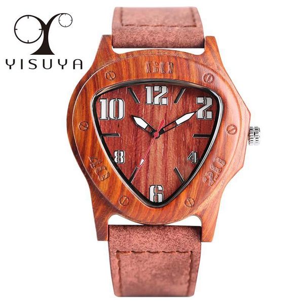 wristwatches yisuya mens watches creative inverted geometric triangle shaped big numbers dial wood clock male genuine leather reloj de mader, Slivery;brown
wristwatches yisuya mens watches creative inverted geometric triangle shaped big numbers dial wood clock male genuine leather reloj de mader, Slivery;brown