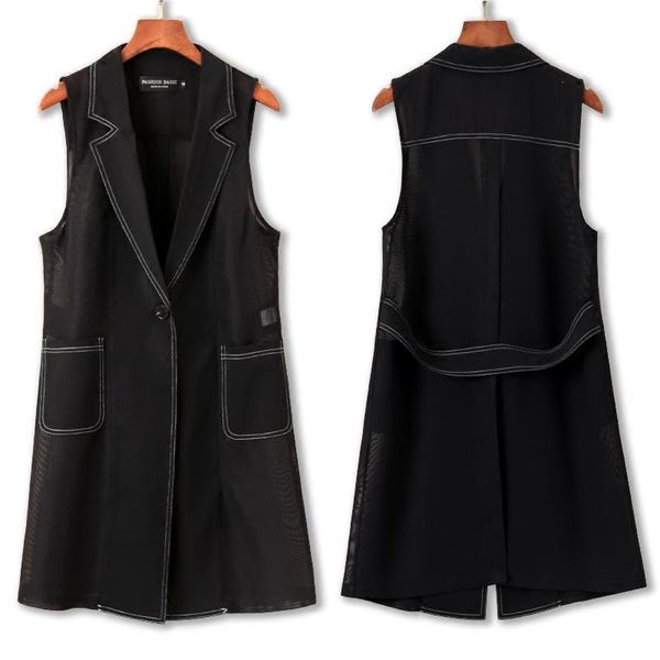 women's vests 2021 summer autumn plus size fashion women long chiffon waistcoat casual turn down collar vest sleeveless slim 5xl jc431, Black;white
women's vests 2021 summer autumn plus size fashion women long chiffon waistcoat casual turn down collar vest sleeveless slim 5xl jc431, Black;white