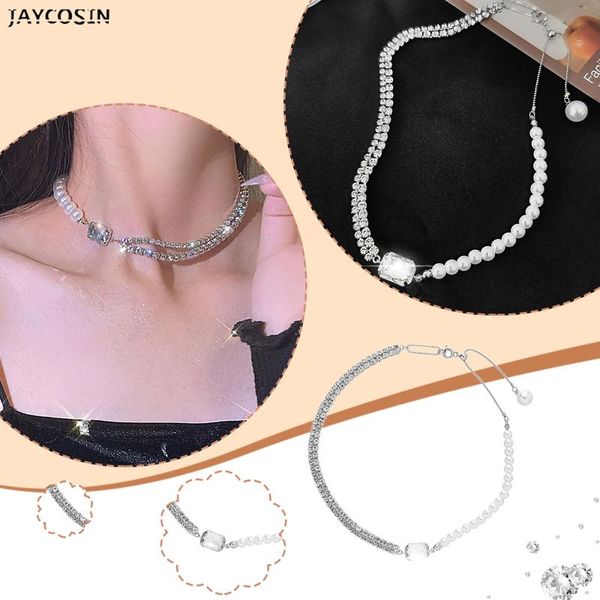 pendant necklaces ladies irregular pearl stitching rhinestone necklace mixed jewelry link chain layered for women, Silver
pendant necklaces ladies irregular pearl stitching rhinestone necklace mixed jewelry link chain layered for women, Silver