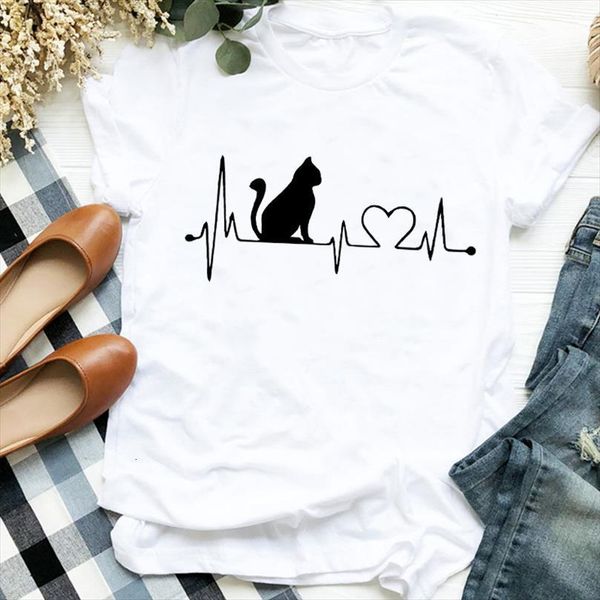 and women lady heartbeat cat mens womens dog pet animal funny 90s print t tee for female shirt clothes, White;black
and women lady heartbeat cat mens womens dog pet animal funny 90s print t tee for female shirt clothes, White;black